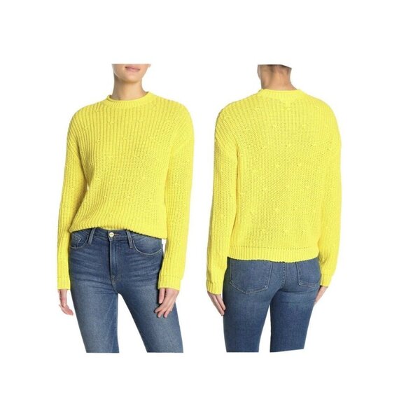 Abound Women's Drop Shoulder Meadow Yellow Knit Sweater  Size‎ XS - Picture 1 of 8